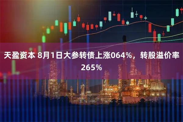天盈资本 8月1日大参转债上涨064%，转股溢价率265%